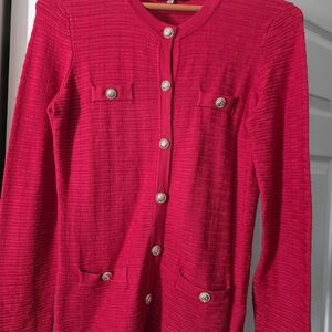 Karl Lagerfeld Red Knit Cardigan